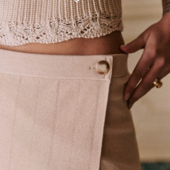 Sezane Cream Midi Skirt in size Small - Picture 11 of 11